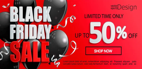 Black Friday Banner de venta, invitando a ir de compras . — Archivo Imágenes Vectoriales