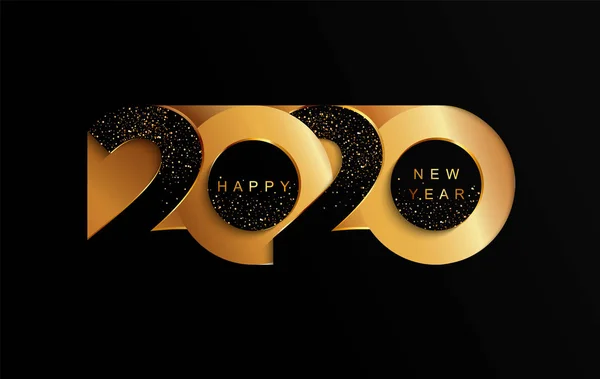 Новогодний Золотой Плакат 2020 — стоковый вектор