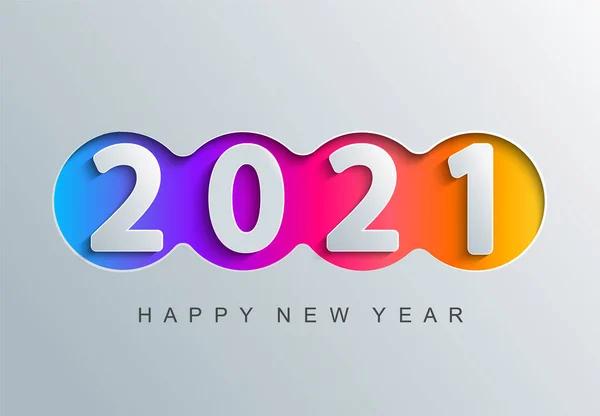 Glad 2021 Nytt Elegant Gratulationskort Pappersurklippt Stil För Din Säsong — Stock vektor