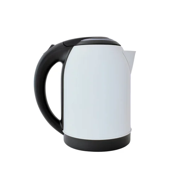 White Kettle Isolated White Background Clipping Path — Stock Photo, Image