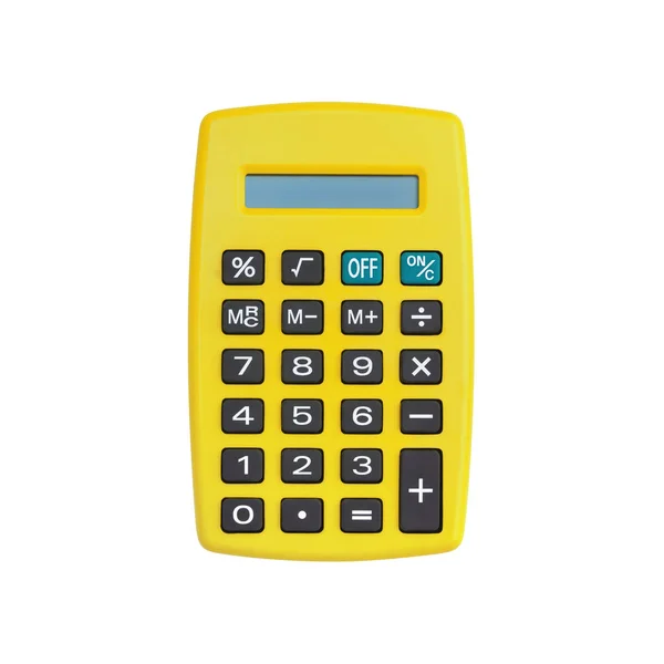 Żółty Kalkulator Białym Tle Białym Tle Ścieżką Przycinającą Obraz Stockowy