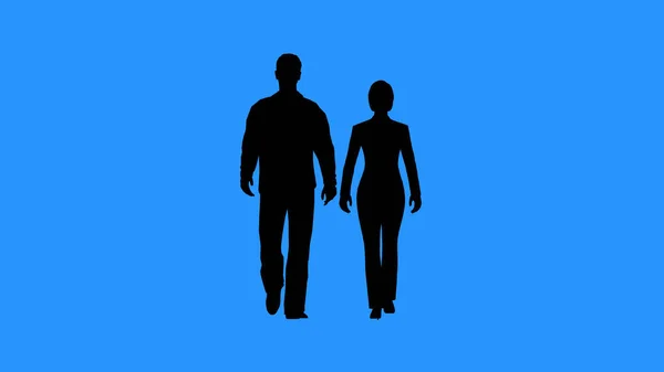 Muž a žena kráčející společně — Stock fotografie