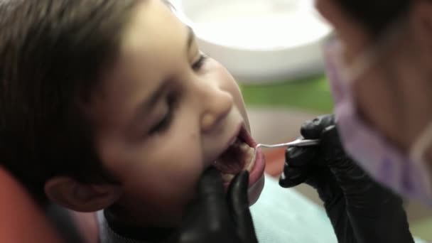 Video van tandarts in. Close-up — Stockvideo
