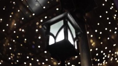 Gece güzel bokeh. Faity ışıkları beyaz bokeh