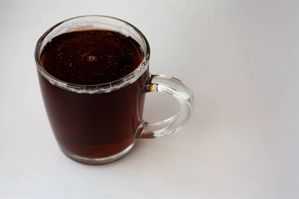 Bebidas Chá Uísque Mel Vinho Caneca Vidro Gelo Álcool Lanches — Fotografia de Stock