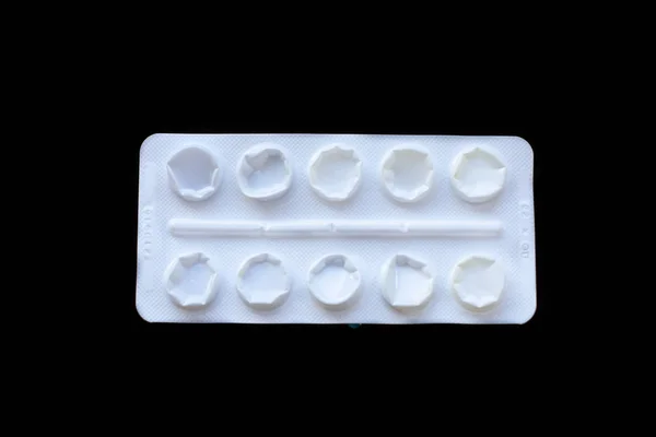 Mão Medicina Pílula Droga Saúde Comprimidos Cápsula Isolado Médico Branco — Fotografia de Stock