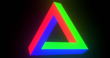 Penrose üçgeni 3d. Esher. Soyut Geometrik nesneyi optik illüzyon. 