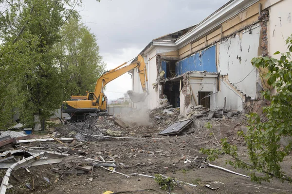 Vernieling Van Muren Van Het Oude Gebouw Het Opruimen Van — Stockfoto