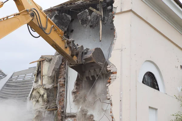 Vernieling Van Muren Van Het Oude Gebouw Het Opruimen Van — Stockfoto