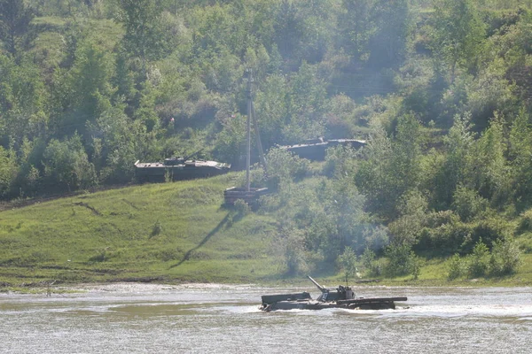 Campo Entrenamiento Tanques Siberia Oriental Los Ejercicios Militares Brigada Tanques — Foto de Stock