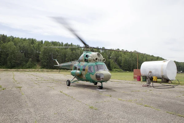 Kalkış Uçuş Helikopter Inişi Kokpitten Görüntü Gösterge Paneli Pilot Helikopteri — Stok fotoğraf