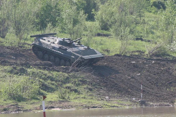 Campo Entrenamiento Tanques Siberia Oriental Los Ejercicios Militares Brigada Tanques — Foto de Stock