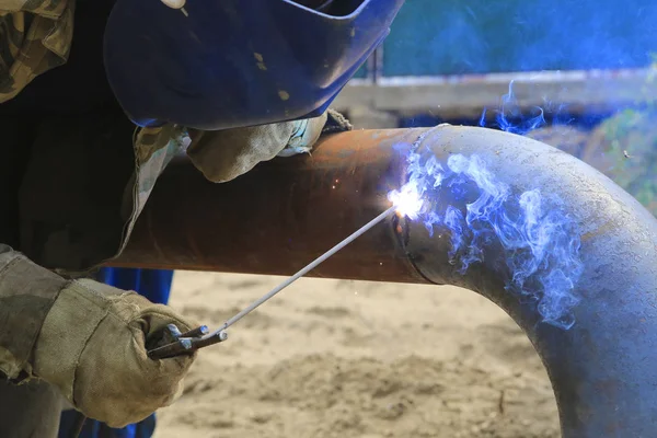 Reparación Tuberías Soldadura Segmentos Tuberías — Foto de Stock