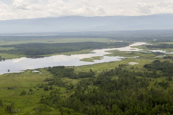 Los Ríos Lagos Siberia Oriental Desde Altitud Una Vista Desde — Foto de Stock