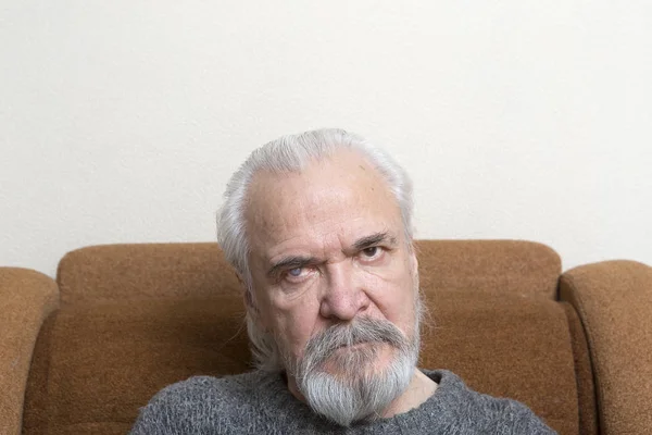 Старий Самотній Чоловік Хворий Катаракта — стокове фото