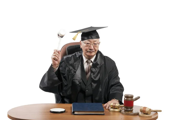 Professor Law Judge Mantle Law Professor Shows Students Work Judge — Stock Photo, Image