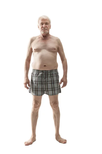 Старый голый мужчина — стоковое фото