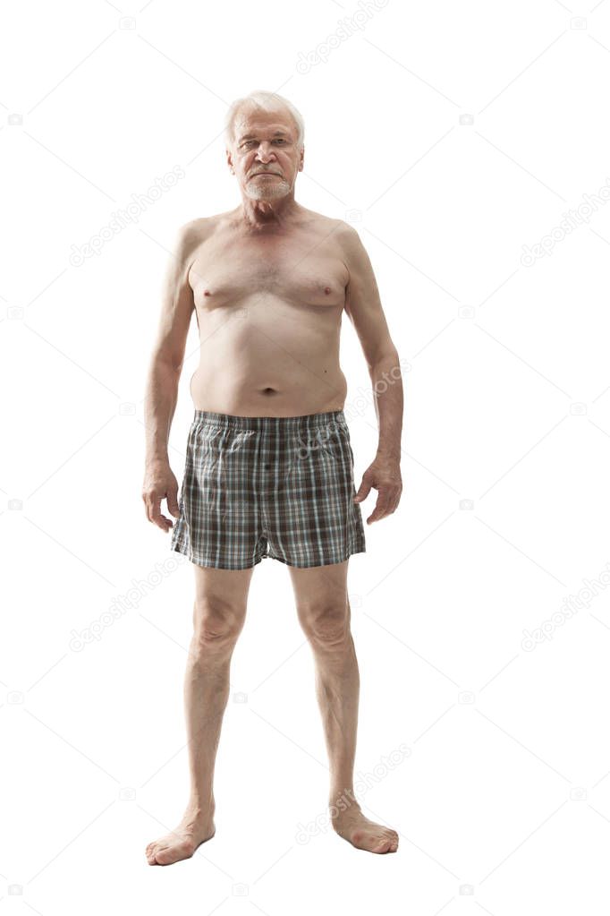 Elderly naked man