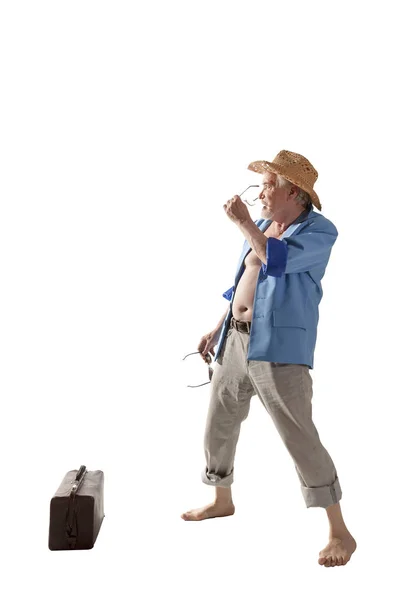 Elderly man on the beach — Stock Photo, Image