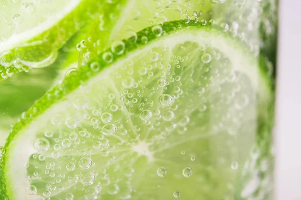 Agua Desintoxicación Con Cal Menta Vaso Cóctel Mojito Sobre Fondo — Foto de Stock