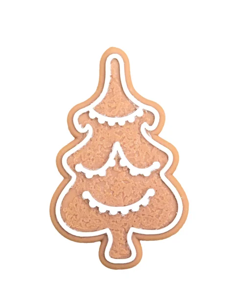 圣诞树上的曲奇饼在白色背景下被隔离 — 图库照片