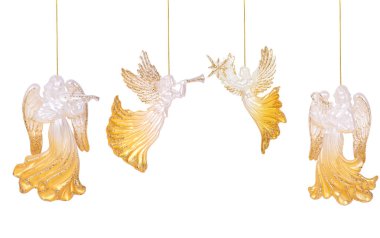 Beyaz arka plan üzerinde izole Noel Melekler