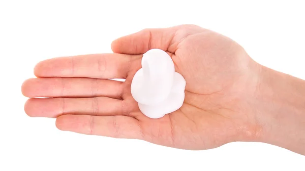 Shaving Foam Man Hand Isolated White Background — Stock Photo, Image