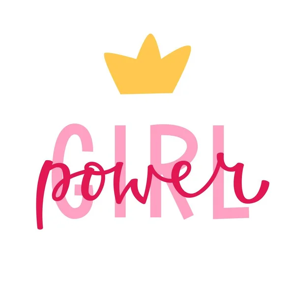 Ilustrasi Gadis Power Letteringvector Set Surat Kekuatan Gadis Seni Lucu - Stok Vektor