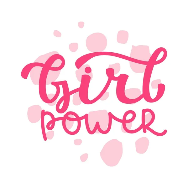 Ilustrasi Gadis Power Letteringvector Set Surat Kekuatan Gadis Seni Lucu - Stok Vektor