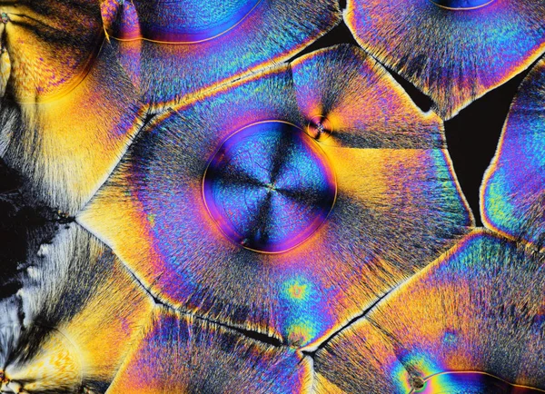 Bunte Mikrokristalle Polarisierten Licht — Stockfoto
