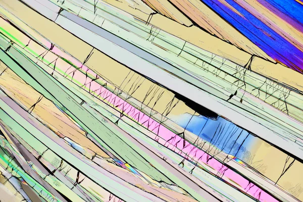 Bunte Mikrokristalle Polarisierten Licht — Stockfoto