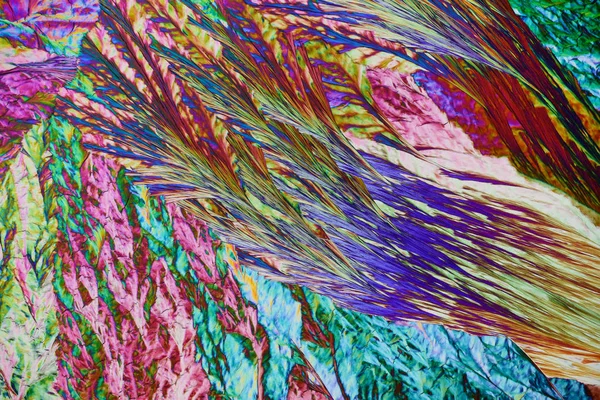 Colorful micro crystals in polarized light.