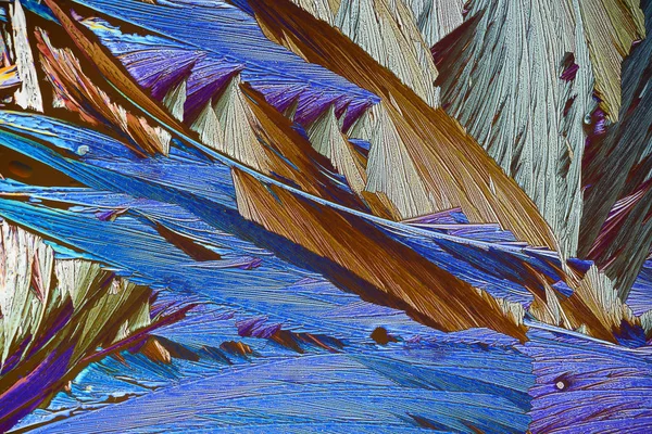 Красочные Микрокристаллы Поляризованном Свете — стоковое фото