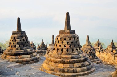 Borobudur Tapınağı Java Adası, Endonezya.