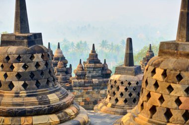 Borobudur Tapınağı Java Adası, Endonezya.