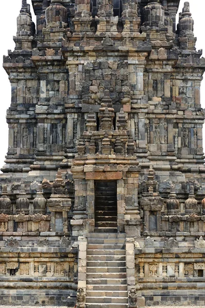 Detalhe Templo Prambanan Ilha Java Indonésia — Fotografia de Stock