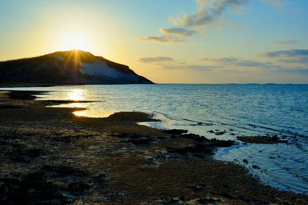 Lagoa Detwah Pôr Sol Ilha Socotra Iémen — Fotografia de Stock