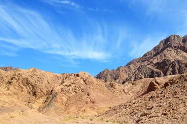 Mısır'daki Sina dağlarının görünümü.