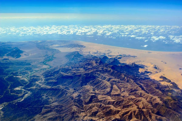 Veduta Aerea Delle Montagne Della Costa Del Mar Arabico Nello — Foto Stock