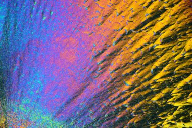 Polarize ışığın renkli mikro kristaller. Bir MICR aracılığıyla fotoğraf