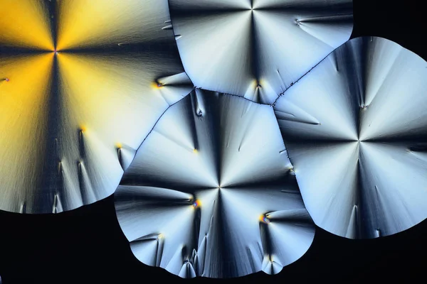 Barevné mikro krystaly v polarizovaném světle. Fotografie micr — Stock fotografie