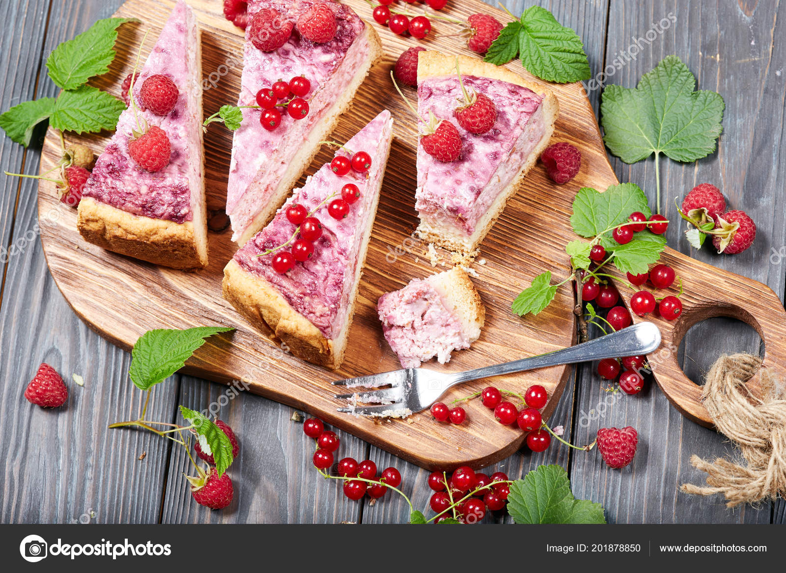 Delicious Tart Raspberry Cottage Cheese Filling Open Pie