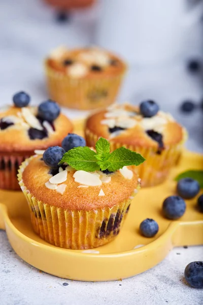 Muffins Mit Blaubeeren Leckeres Hausgemachtes Süßes Dessert — Stockfoto