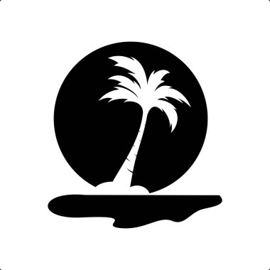 Palm Hindistan cevizi ağacı logo simge