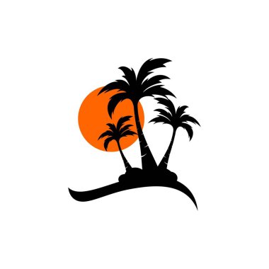Palm Hindistan cevizi ağacı logo simge