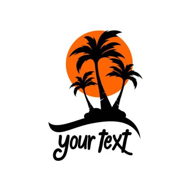 Palm Hindistan cevizi ağacı logo simge
