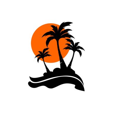 Palm Hindistan cevizi ağacı logo simge