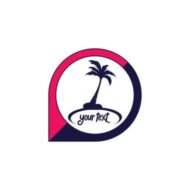 Palm Hindistan cevizi ağacı logo simge