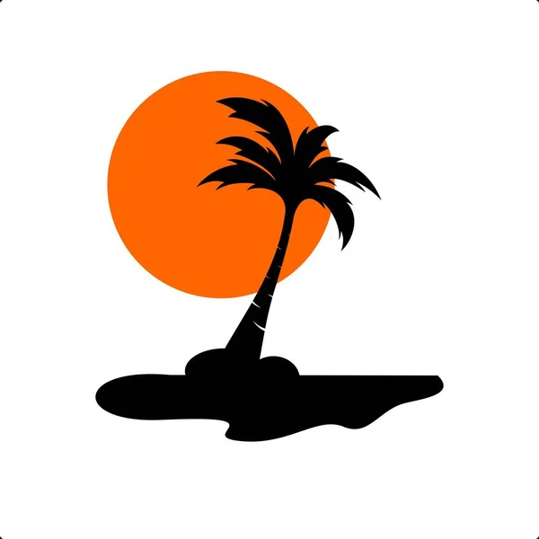 Palmeira coqueiro logotipo ícone —  Vetores de Stock