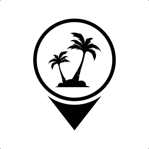 Icono del logotipo de la palmera de coco — Archivo Imágenes Vectoriales